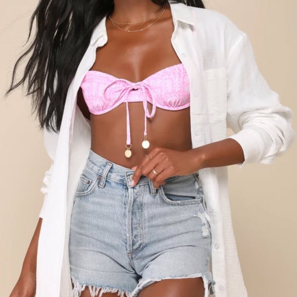 Lulus Easy To See White Oversized Button-up Top - Size M